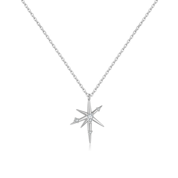 Wholesale S925 Sterling Silver Geometric Star Necklace For Women Light Luxury Design Electroplated