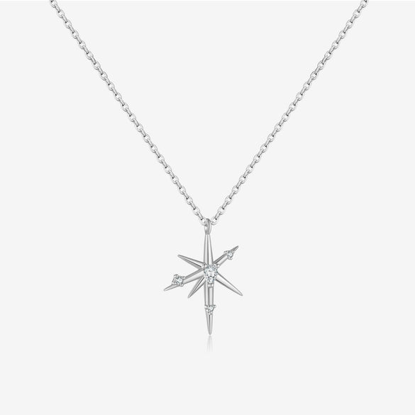 Wholesale S925 Sterling Silver Geometric Star Necklace For Women Light Luxury Design Electroplated