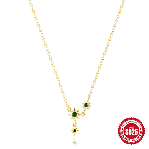 Wholesale S925 Sterling Silver Geometric Star Pendant Ochain Clavicle Necklace With Electroplating For Women Classic And Minimalist Style