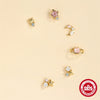 Wholesale S925 Sterling Silver Geometric Star Series Colored Diamond Earrings Threepiece Set For Women With Electroplating