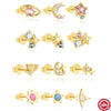 Wholesale S925 Sterling Silver Geometric Star Series Colored Diamond Earrings Threepiece Set For Women With Electroplating
