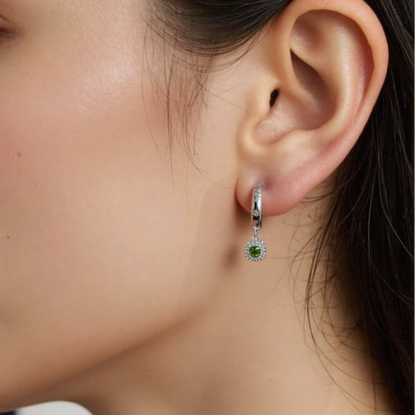 Wholesale S925 Sterling Silver Geometric Star Shape Natural Color Gem Set Earrings Light Luxury Nonfading Jewelry