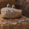 Wholesale S925 Sterling Silver Geometric Star Shape Natural Color Gem Set Earrings Light Luxury Nonfading Jewelry