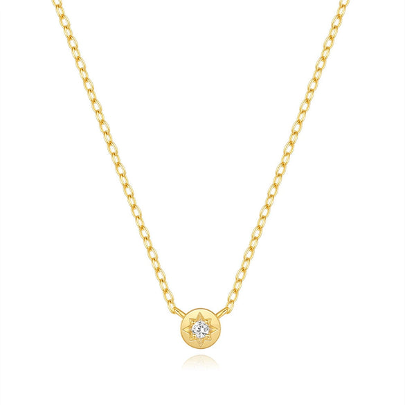 Wholesale S925 Sterling Silver Geometric Star Zircon Necklace With Electroplating Women's Light Luxury Minimalist All Match Clavicle Chain