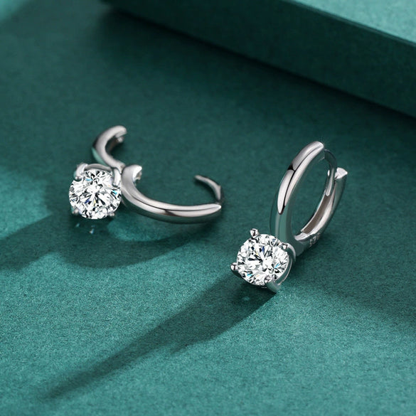 Wholesale S925 Sterling Silver Geometric Style Diamond Earrings For Women