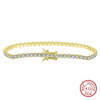 Wholesale S925 Sterling Silver Geometric Style Electroplated Tennis Bracelet