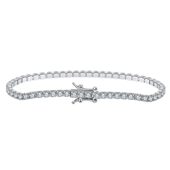 Wholesale S925 Sterling Silver Geometric Style Electroplated Tennis Bracelet