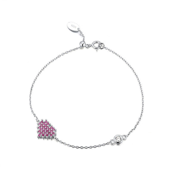 Wholesale S925 Sterling Silver Geometric Style Electroplated Women's Bracelet With Colorful Zircon