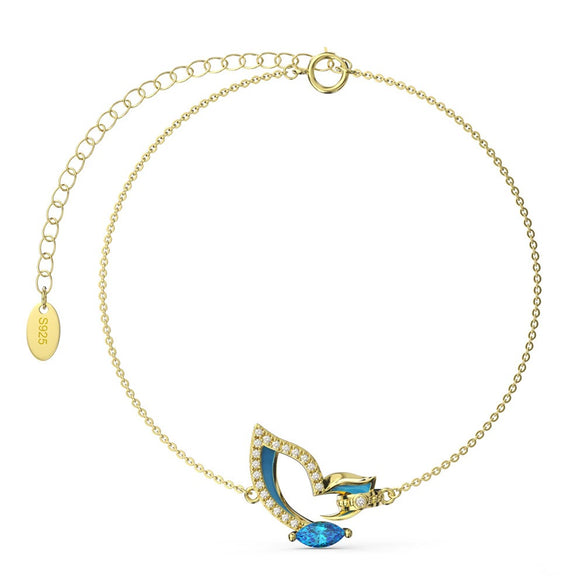 Wholesale S925 Sterling Silver Geometric Style Electroplated Women's Bracelet With Colorful Zircon