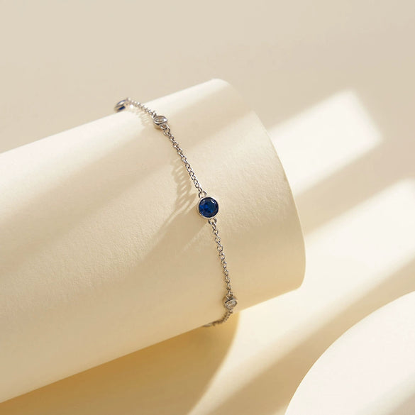 Wholesale S925 Sterling Silver Geometric Style Electroplated Women's Bracelet With Colorful Zircon