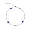 Wholesale S925 Sterling Silver Geometric Style Electroplated Women's Bracelet With Colorful Zircon