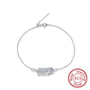 Wholesale S925 Sterling Silver Geometric Style Electroplated Women's Bracelet With Colorful Zircon
