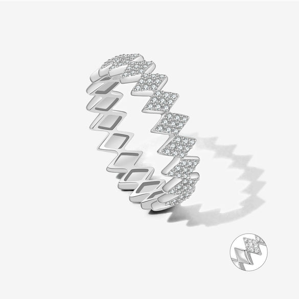 Wholesale S925 Sterling Silver Geometric Style Finger Ring Jewelry With 18K Gold And Platinum Electroplating