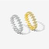 Wholesale S925 Sterling Silver Geometric Style Finger Ring Jewelry With 18K Gold And Platinum Electroplating