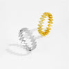 Wholesale S925 Sterling Silver Geometric Style Finger Ring Jewelry With 18K Gold And Platinum Electroplating