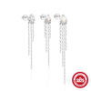 Wholesale S925 Sterling Silver Geometric Tassel Chain Earrings Set With Electroplating For Women