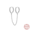 Wholesale S925 Sterling Silver Geometric Tassel Full Diamond Binaural Earrings For Women With Zirconia Design