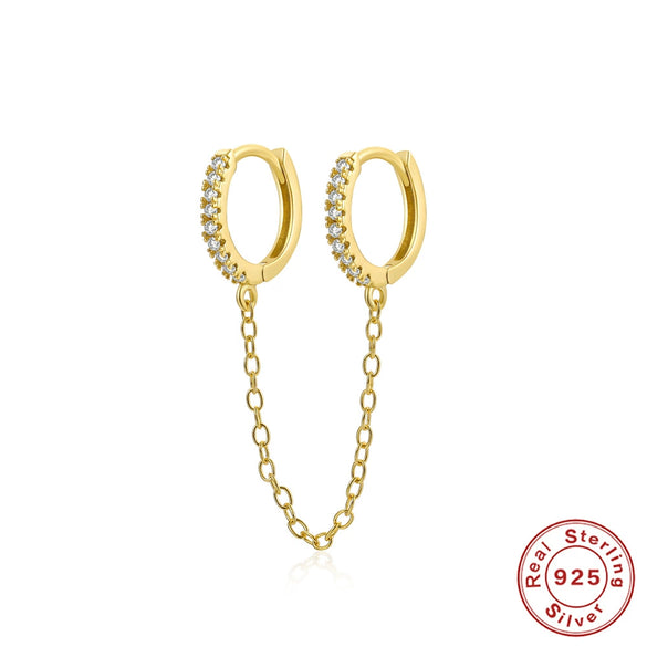 Wholesale S925 Sterling Silver Geometric Tassel Full Diamond Binaural Earrings For Women With Zirconia Design
