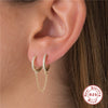 Wholesale S925 Sterling Silver Geometric Tassel Full Diamond Binaural Earrings For Women With Zirconia Design