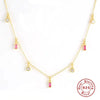 Wholesale S925 Sterling Silver Geometric Tassel Necklace With Inlay And O Chain For Women