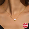 Wholesale S925 Sterling Silver Geometric Texture Powder Opal Necklace With Electroplating For Women