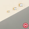 Wholesale S925 Sterling Silver Geometric Thread Piercing Earrings With Zircon And Environmentally Friendly Plating