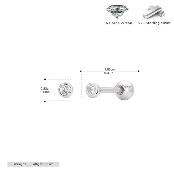 Wholesale S925 Sterling Silver Geometric Threaded Earrings Electroplated For Women