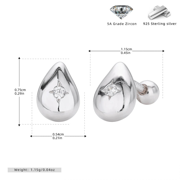 Wholesale S925 Sterling Silver Geometric Threaded Earrings Electroplated For Women