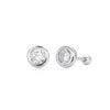 Wholesale S925 Sterling Silver Geometric Threaded Earrings Electroplated For Women