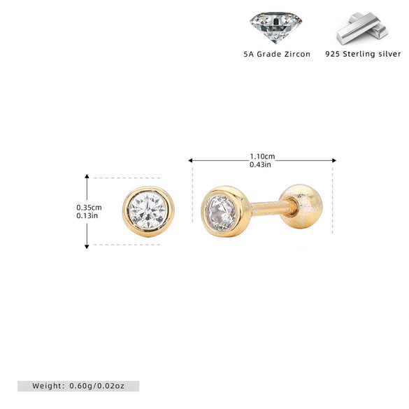 Wholesale S925 Sterling Silver Geometric Threaded Earrings Electroplated For Women