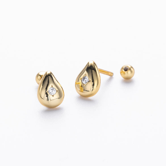Wholesale S925 Sterling Silver Geometric Threaded Earrings Electroplated For Women