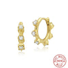 Wholesale S925 Sterling Silver Geometric Three Petal Flower Horse Eye Diamond Earrings With Electroplating For Women