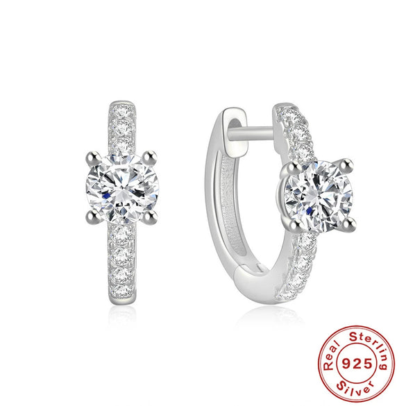Wholesale S925 Sterling Silver Geometric Three Petal Flower Horse Eye Diamond Earrings With Electroplating For Women
