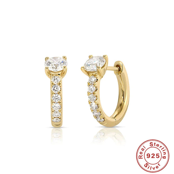 Wholesale S925 Sterling Silver Geometric Three Petal Flower Horse Eye Diamond Earrings With Electroplating For Women