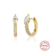 Wholesale S925 Sterling Silver Geometric Three Petal Flower Horse Eye Diamond Earrings With Electroplating For Women