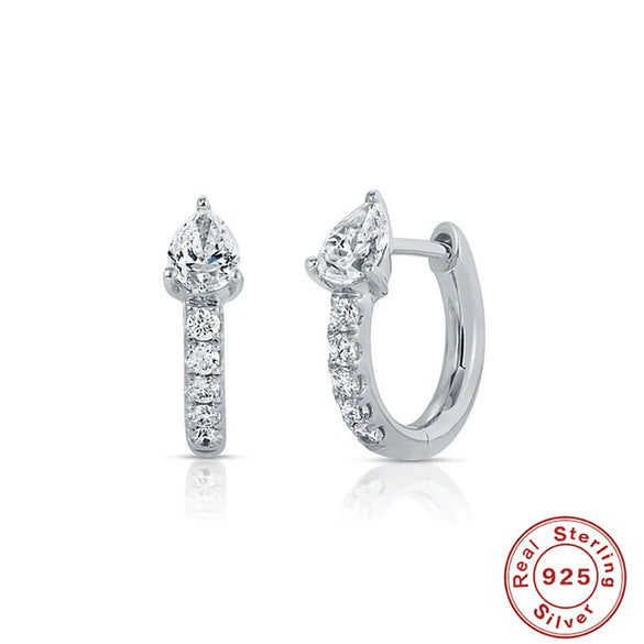 Wholesale S925 Sterling Silver Geometric Three Petal Flower Horse Eye Diamond Earrings With Electroplating For Women