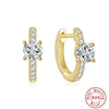 Wholesale S925 Sterling Silver Geometric Three Petal Flower Horse Eye Diamond Earrings With Electroplating For Women