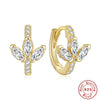 Wholesale S925 Sterling Silver Geometric Three Petal Flower Horse Eye Diamond Earrings With Electroplating For Women