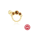 Wholesale S925 Sterling Silver Geometric Tiger Eye Stone Classic Horse Eye Crown Diamond Piercing Earrings With Zirconia