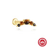 Wholesale S925 Sterling Silver Geometric Tiger Eye Stone Classic Horse Eye Crown Diamond Piercing Earrings With Zirconia