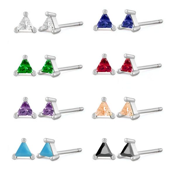 Wholesale S925 Sterling Silver Geometric Triangle Earrings With Diamond Design For Women