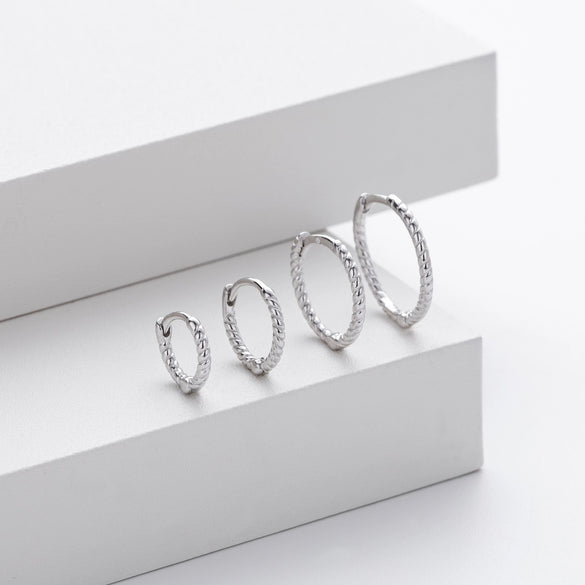 Wholesale S925 Sterling Silver Geometric Twist Circle Electroplated Women's Earrings