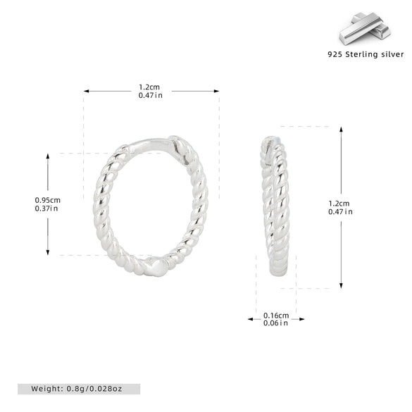 Wholesale S925 Sterling Silver Geometric Twist Circle Electroplated Women's Earrings