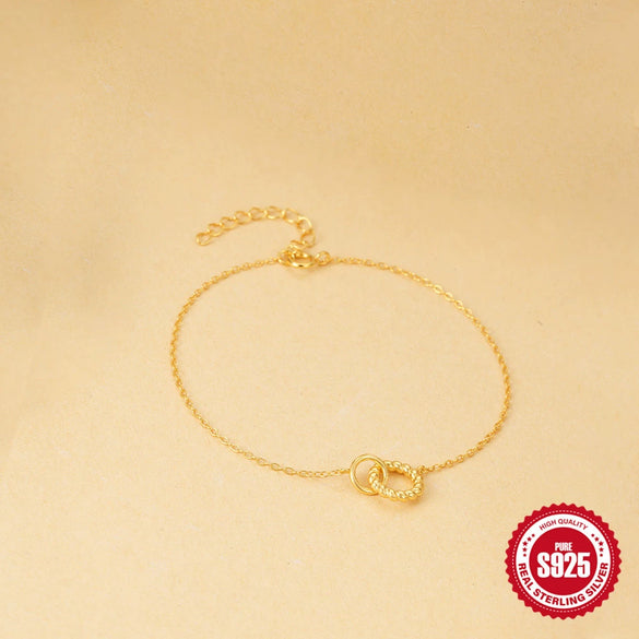 Wholesale S925 Sterling Silver Geometric Twist Round Ring Buckle Fashion Bracelet For Women With Electroplating