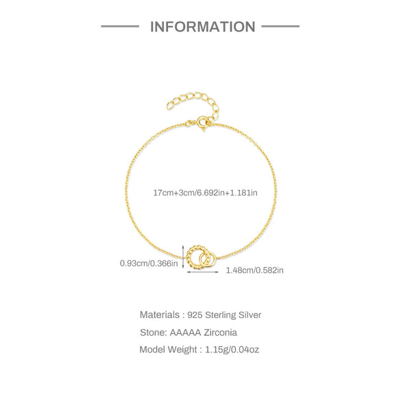 Wholesale S925 Sterling Silver Geometric Twist Round Ring Buckle Fashion Bracelet For Women With Electroplating