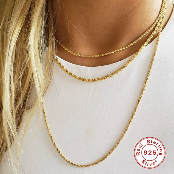 Wholesale S925 Sterling Silver Geometric Twist Woven Clavicle Necklace With Electroplating For Women