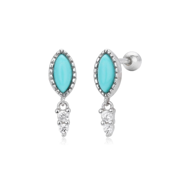 Wholesale S925 Sterling Silver Geometric Twisted Bead Earrings With Zirconium Inlaid And Electroplating For Women