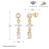 Wholesale S925 Sterling Silver Geometric Twisted Bead Piercing Earrings Electroplated Fashion Style For Women