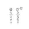 Wholesale S925 Sterling Silver Geometric Twisted Bead Piercing Earrings Electroplated Fashion Style For Women