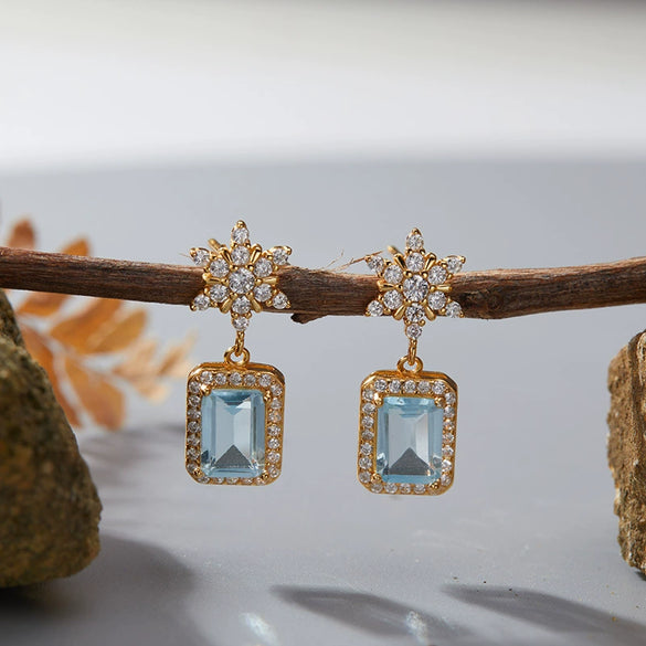 Wholesale S925 Sterling Silver Geometric U Shape Light Luxury Style Earrings Set With Gems